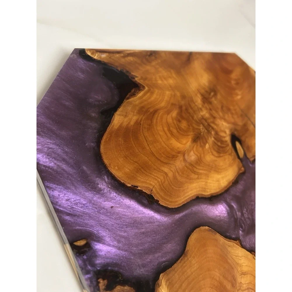 Olive Wood Epoxy Charcuterie Serving Board Home Decor 11x14